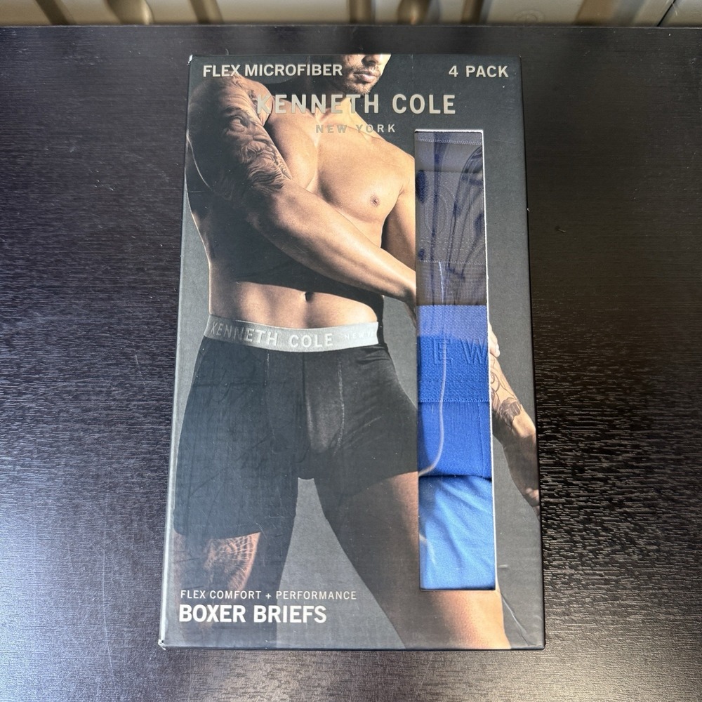Men's KENNETH COLE New York Flex Microfiber Boxer Briefs Size Large 4-Pack
